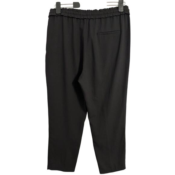 Zara Black Flowy High Waist Athleisure Casual Pull On Ankle Pants Size L - Picture 2 of 8